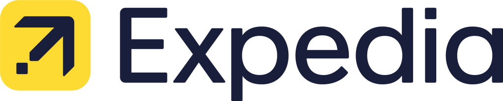 The logo of Expedia.